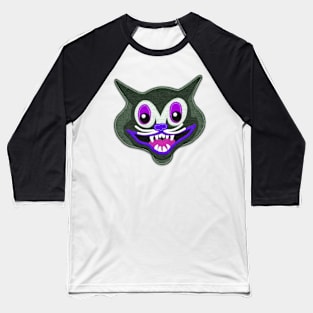 Spooky Creepy Halloween Vintage Style Cat Baseball T-Shirt